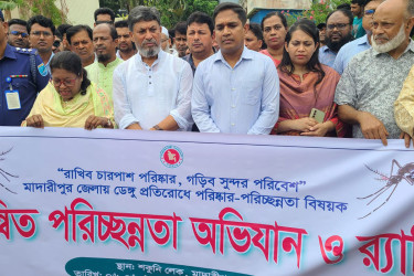ডেঙ্গু প্রতিরোধে মাদারীপুরে সচেতনতামূলক র‌্যালি