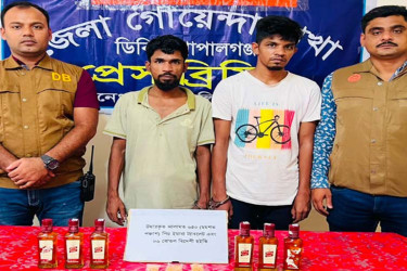 গোপালগঞ্জে ৬৫০ পিস ইয়াবা ও বিদেশি মদসহ গ্রেফতার ২