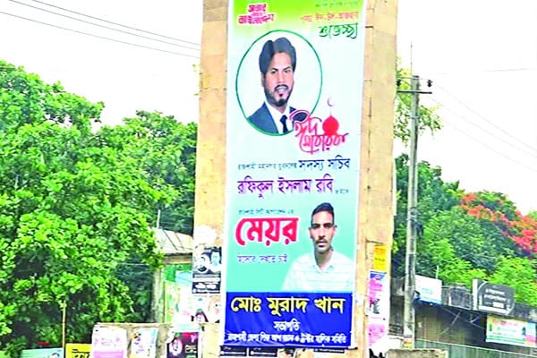 ব্যানার-পোস্টারে ঢাকা পড়ছে সৌন্দর্যের স্মারক
