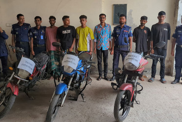 মোংলায় মোটরসাইকেল চোর চক্রের ৬ সদস্য আটক