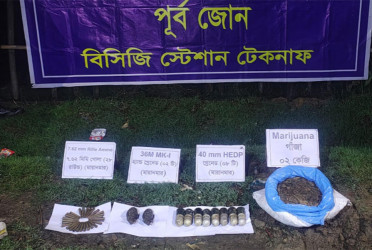 টেকনাফে ১০টি গ্রেনেড ও ২৮টি গুলি উদ্ধার