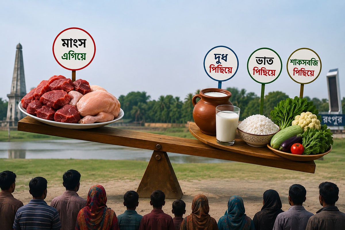 শাক-সবজি-ভাতে পিছিয়ে রংপুরের মানুষ, বেশি খাচ্ছেন মাংস