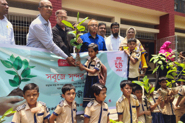 রাজবাড়ীতে বসুন্ধরা টিস্যু ও শুভসংঘের গাছের চারা বিতরণ