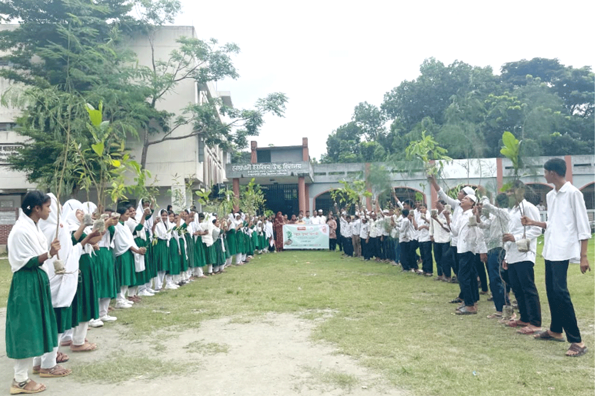 বসুন্ধরা টিস্যু ও শুভসংঘের উদ্যোগে নোয়াখালীতে গাছের চারা বিতরণ