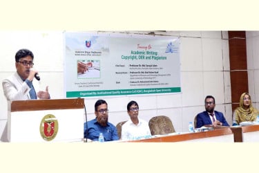 ‘একাডেমিক লেখালেখি : কপিরাইট, উন্মুক্ত শিক্ষাসামগ্রী ও চৌর্যবৃত্তি’ বিষয়ক প্রশিক্ষণ অনুষ্ঠিত বাউবিতে