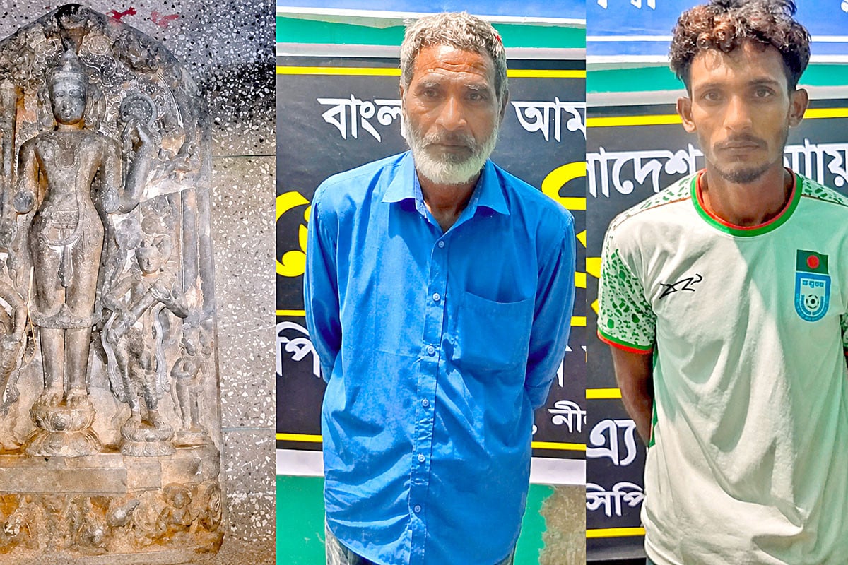 সাড়ে ৩ কোটি টাকার প্রাচীন বিষ্ণুমূর্তি উদ্ধার, গ্রেফতার ২