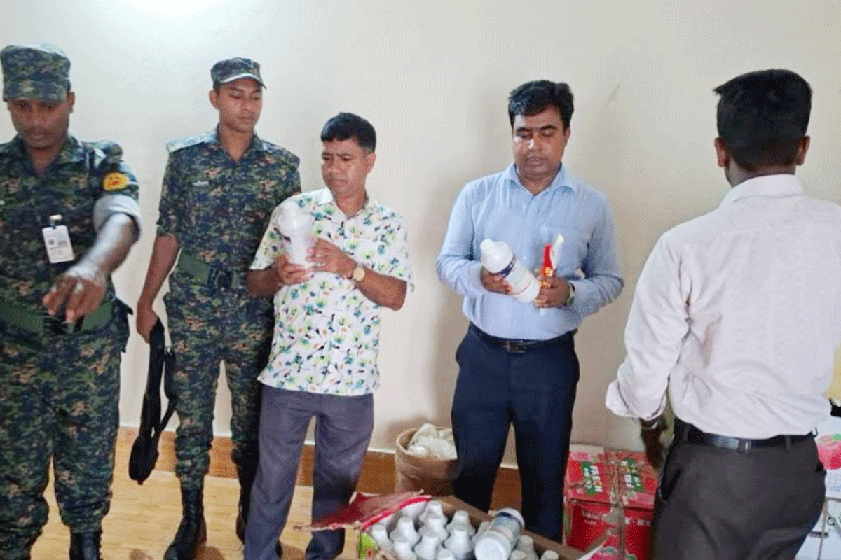 চাঁদপুরে লাইসেন্স ছাড়াই গবাদিপশুর ভিটামিন প্রস্তুত, জরিমানা