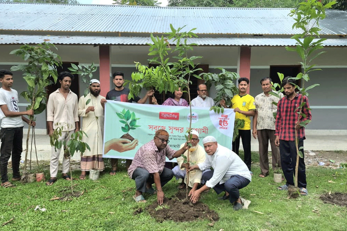 নীলফামারীতে বসুন্ধরা টিস্যু ও শুভসংঘের উদ্যোগে বৃক্ষরোপণ ও চারা বিতরণ