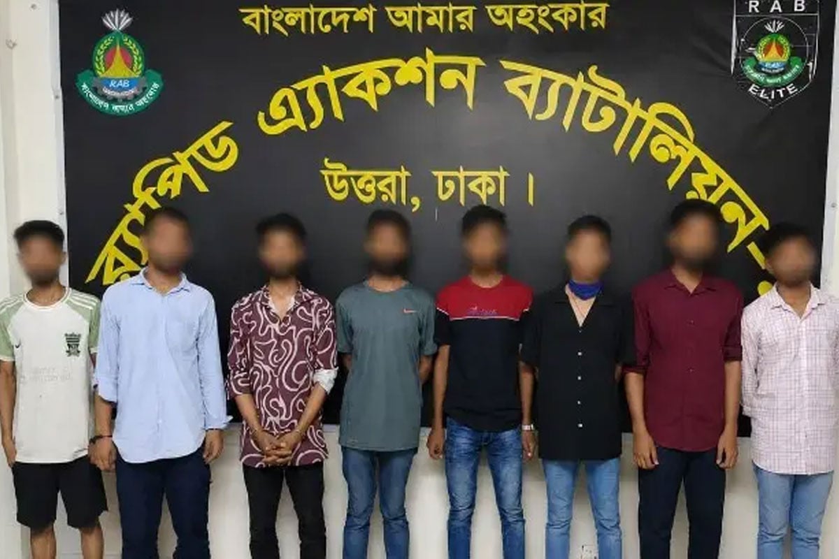 রাজধানীর তিন এলাকায় র‍্যাবের অভিযানে গ্রেপ্তার ৮