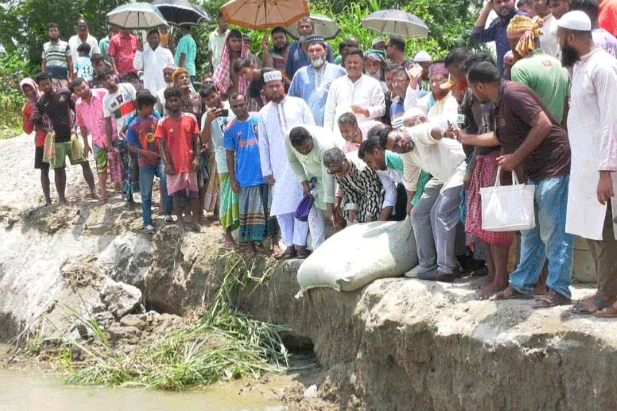 চৌহালীতে ভাঙন রোধে স্থায়ী বাঁধের আশ্বাস দিলেন সংসদ সদস্য আলীম