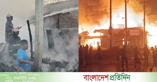 শ্রীপুরে গভীর রাতে অগ্নিকাণ্ড
