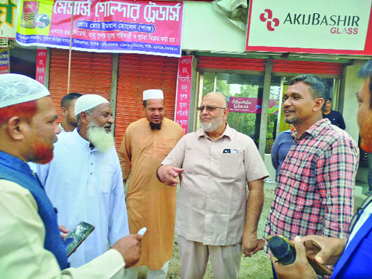 ঝিকরগাছার নাভারণ বাজারে যশোর-২ (ঝিকরগাছা ও চৌগাছা উপজেলা) আসনে জামায়াতে ইসলামীর প্রার্থী ডাক্তার মো. মোসলেহ উদ্দিন ফরিদের প্রচার