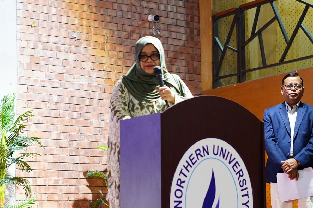 বক্তব্য দেন  ট্রাস্টি বোর্ডের সদস্য লাবিবা আব্দুল্লাহ 