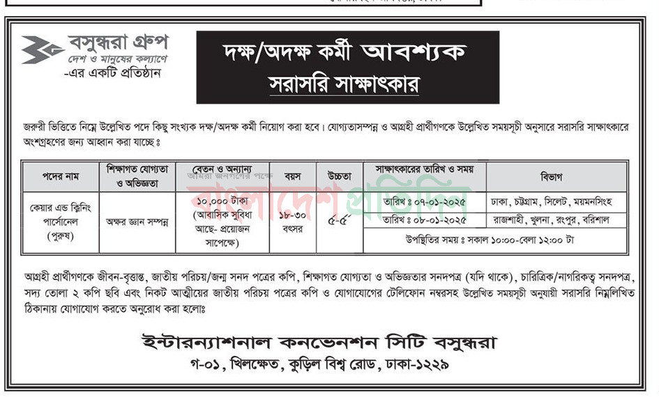 Bashundhara Group Job Circular 2025 